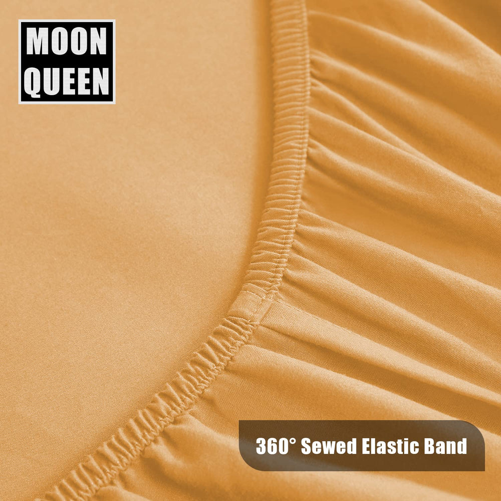 MOONQUEEN durable stitching highlights long-lasting crib sheets.