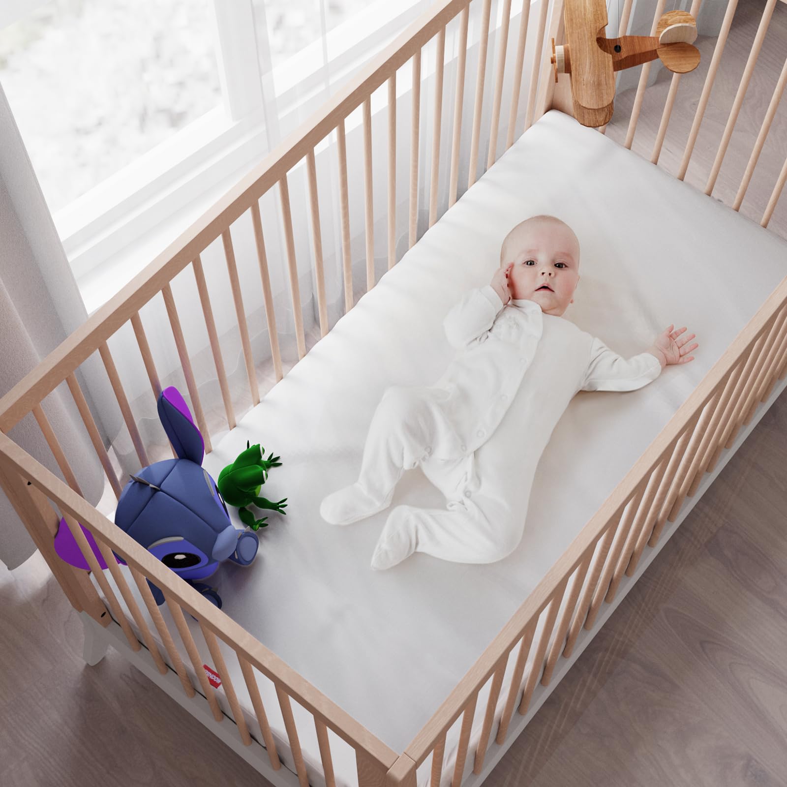 Moonsea two-pack crib mattress encasement for convenient rotations