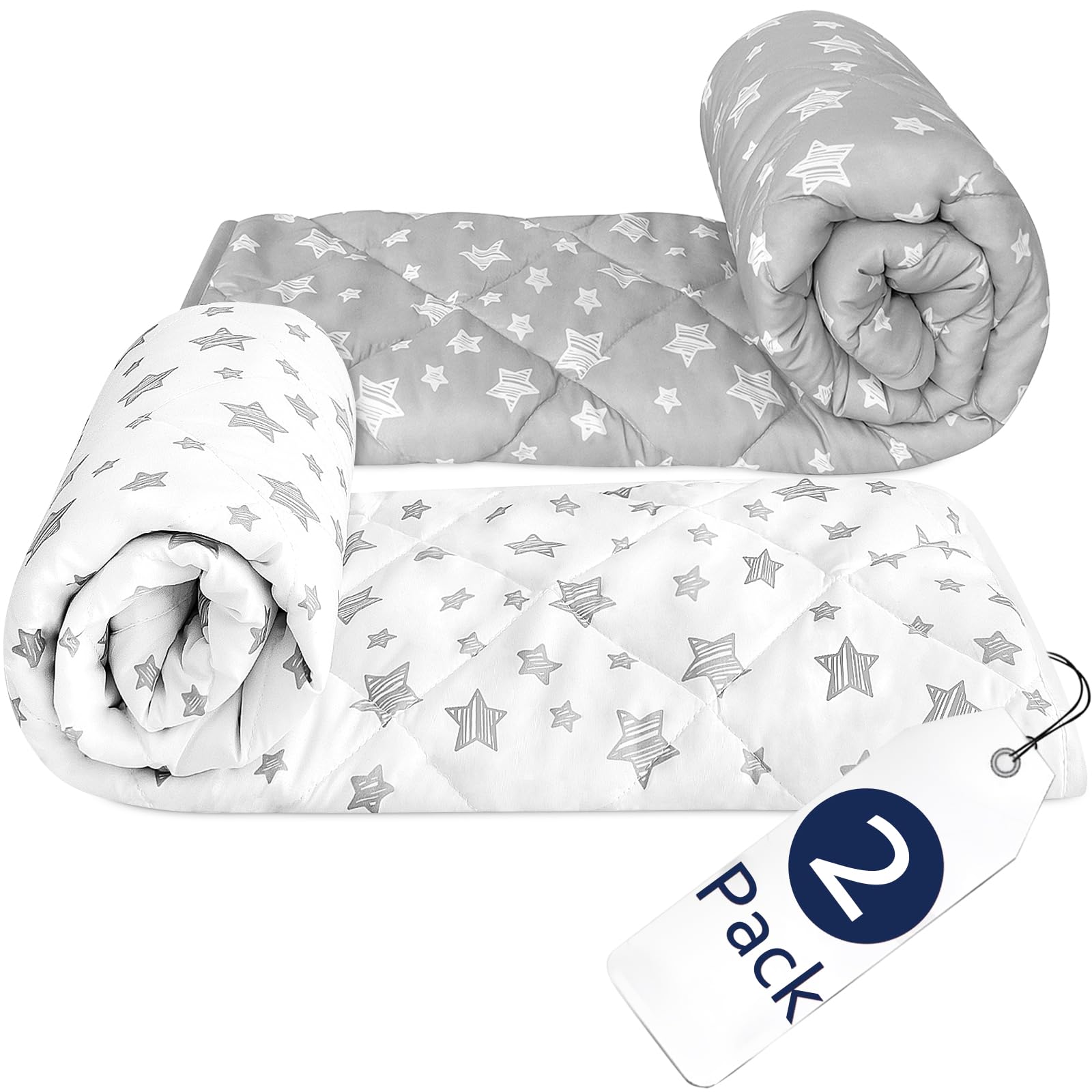 Moonsea baby blanket grey star print close-up shows soft microfiber texture for cozy sleep