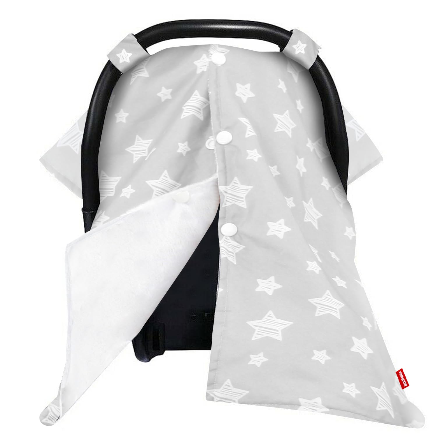Moonsea baby carseat canopy star print gray shields sun and wind