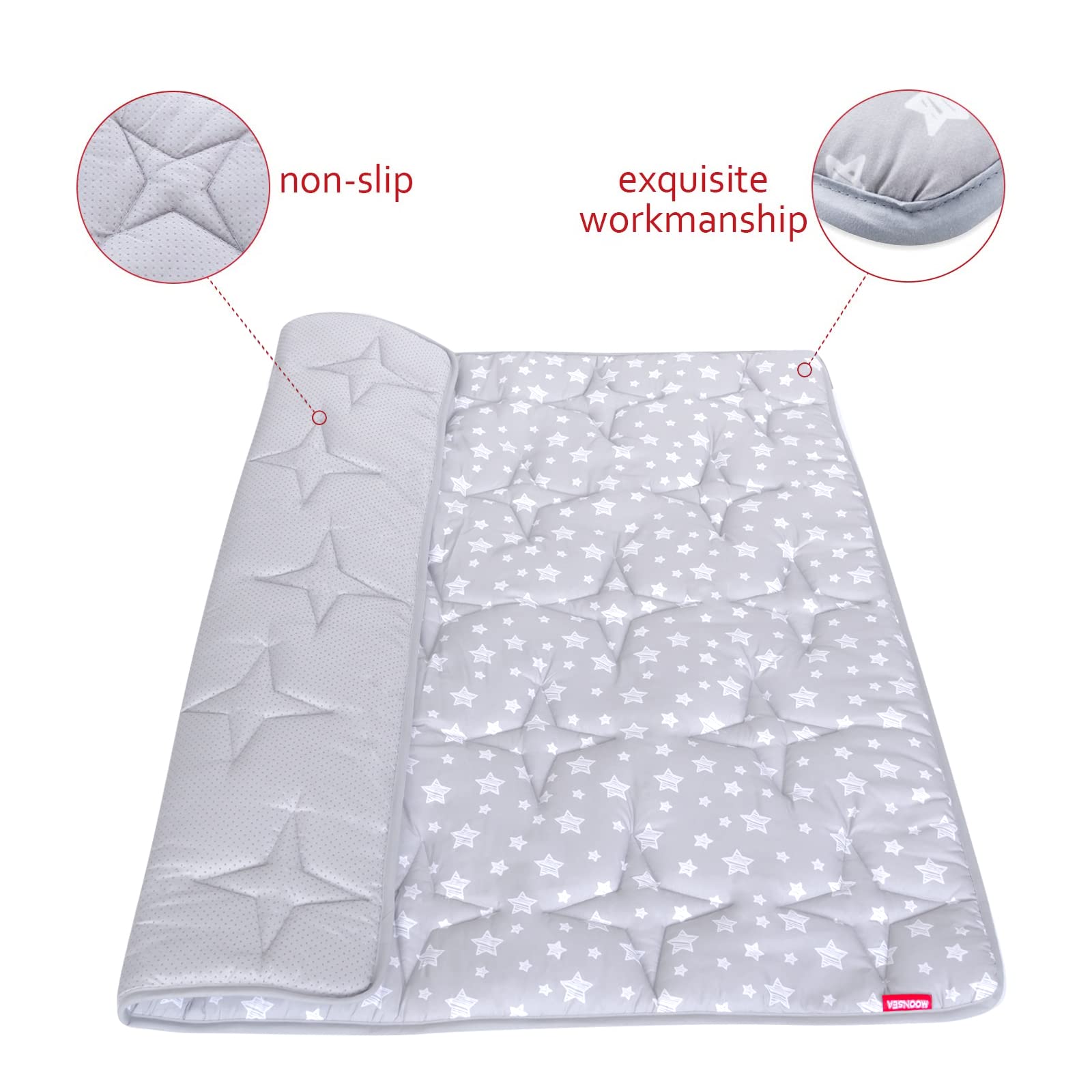 Moonsea baby play mat laid flat fitting 50x50 playpen space