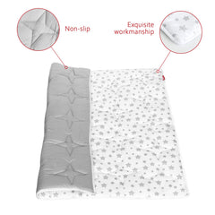 Moonsea baby play mat 50x50 spread showing ample crawling space.