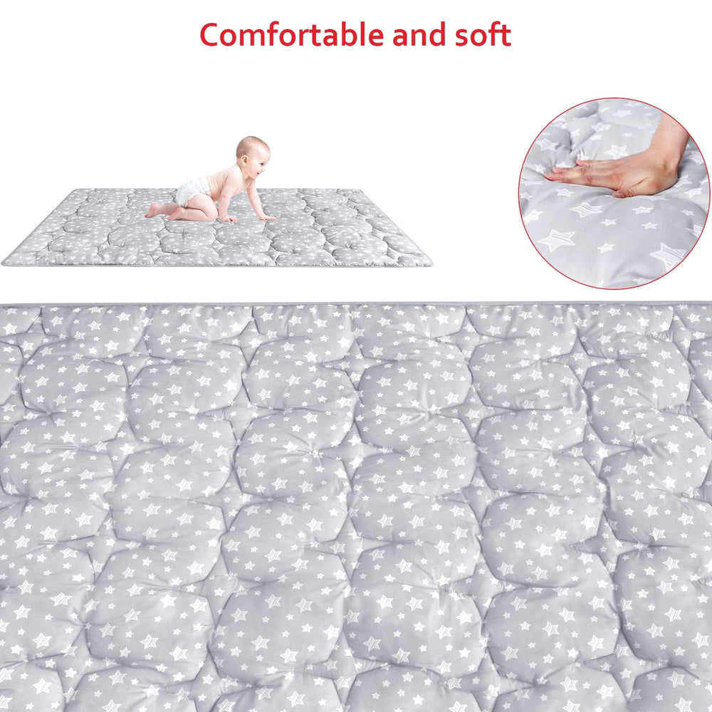 Moonsea baby play mat 74x50 open area showing generous crawling space