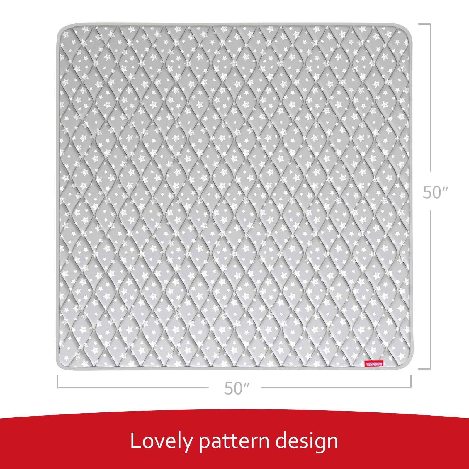 Moonsea Baby Play Mat showing non-slip backing for secure footing during play