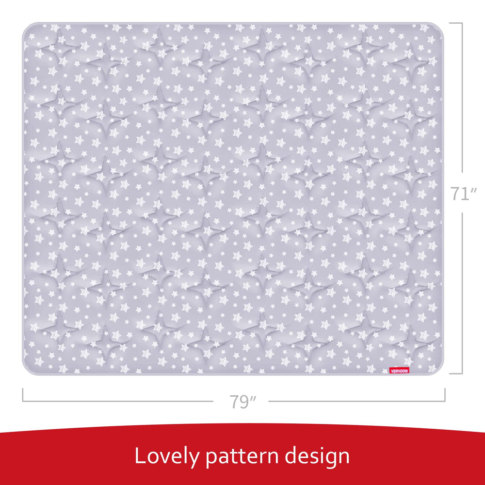 Moonsea baby play mat thick padding provides soft landings during crawls.