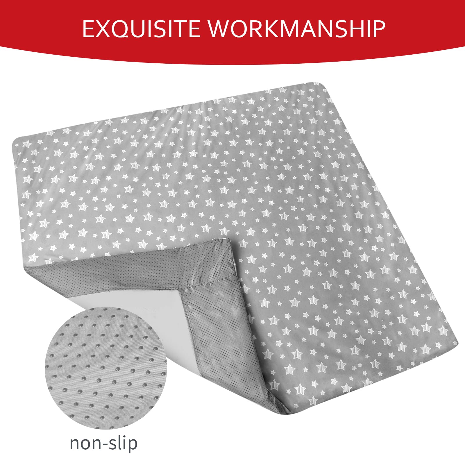 Moonsea star-print design adds charming style to baby play area.