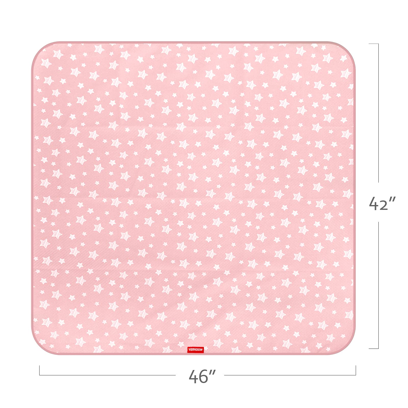 Moonsea Baby Splat Mat 46x42 inches provides mealtime floor protection.