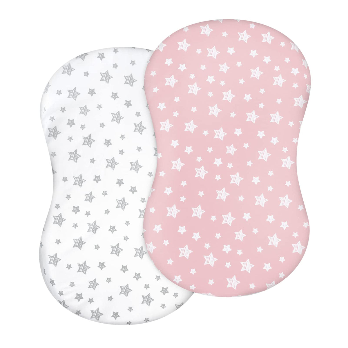 Moonsea bassinet sheet unfolded, showcasing a versatile 33x17 inch fit for various bassinets.