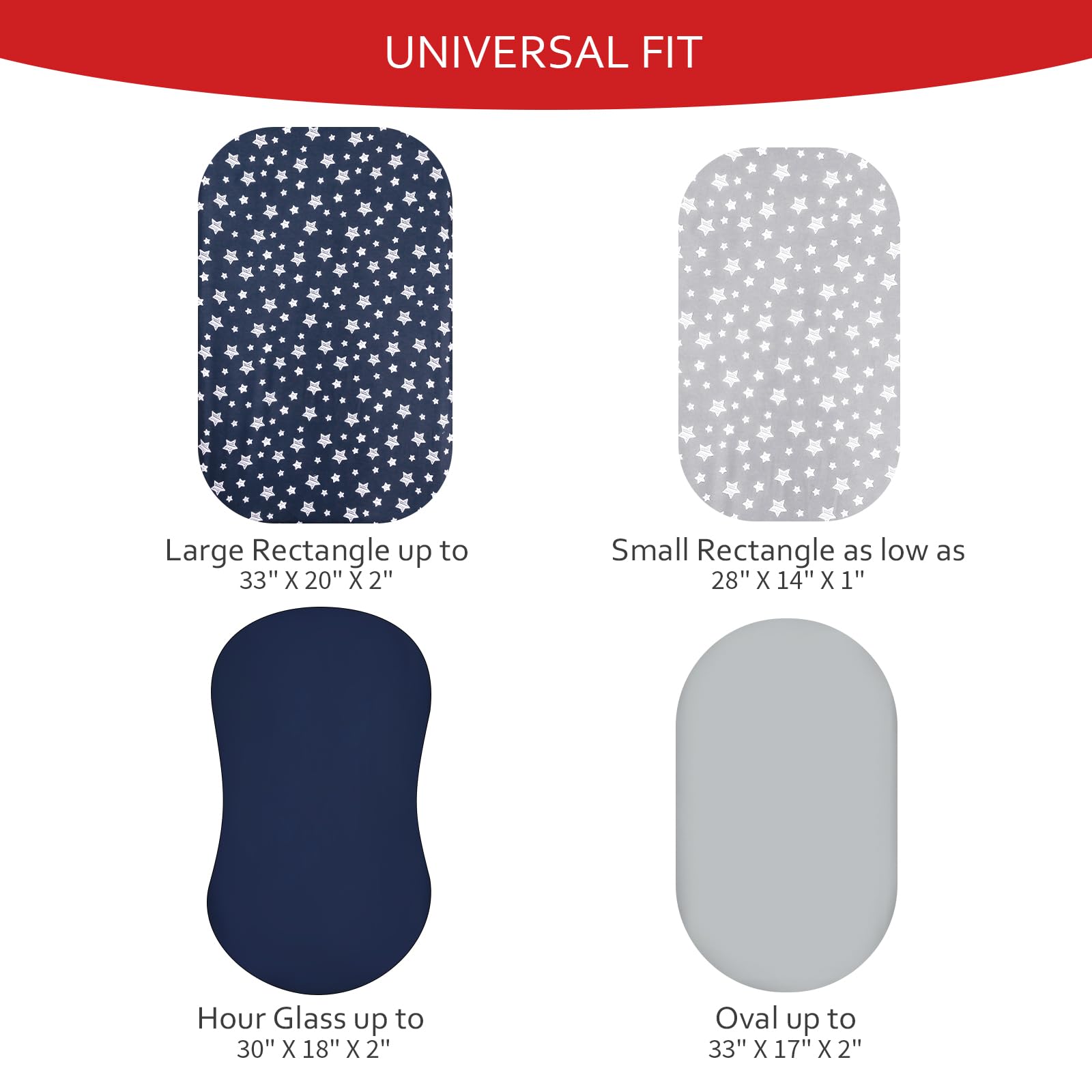 Moonsea bassinet sheets 4-pack navy fade-resistant microfiber for lasting color