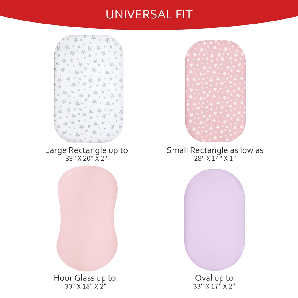 Moonsea bassinet-sheets-elastic-bottom-pink stays securely in place during night wakes