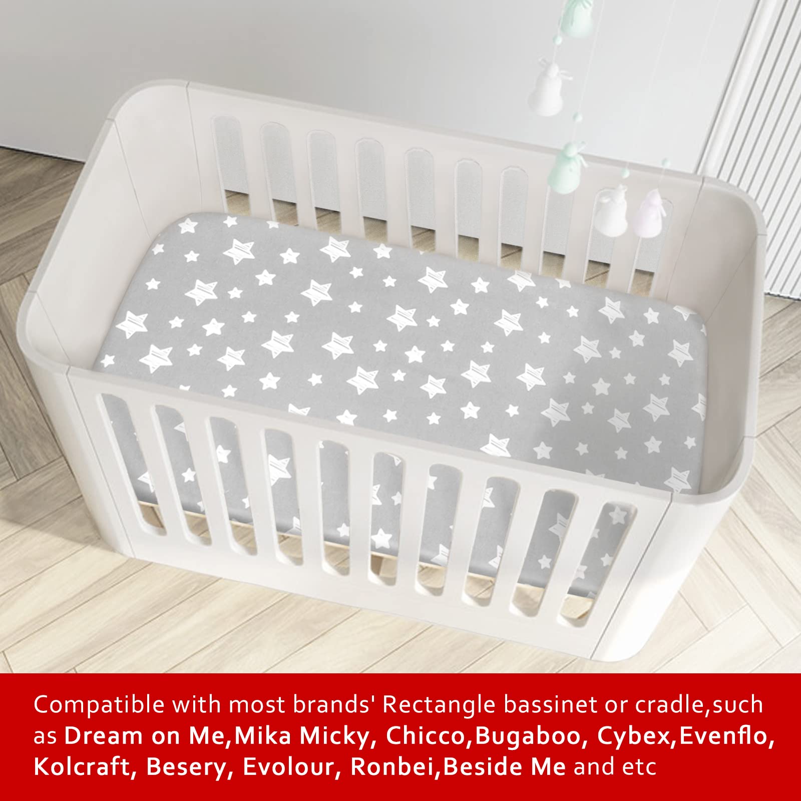 Moonsea bassinet sheets oval-bassinet compatible soft microfiber for restful naps