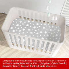 Moonsea bassinet sheets oval-bassinet compatible soft microfiber for restful naps