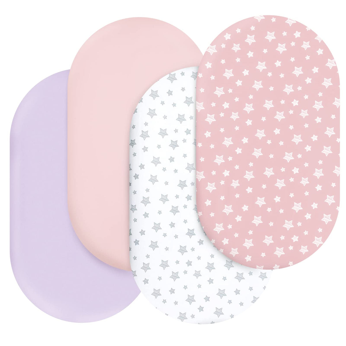 Moonsea bassinet-sheets-oval-fit-pink snug oval bassinet sheet for cozy naps