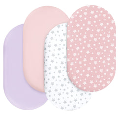 Moonsea bassinet-sheets-oval-fit-pink snug oval bassinet sheet for cozy naps