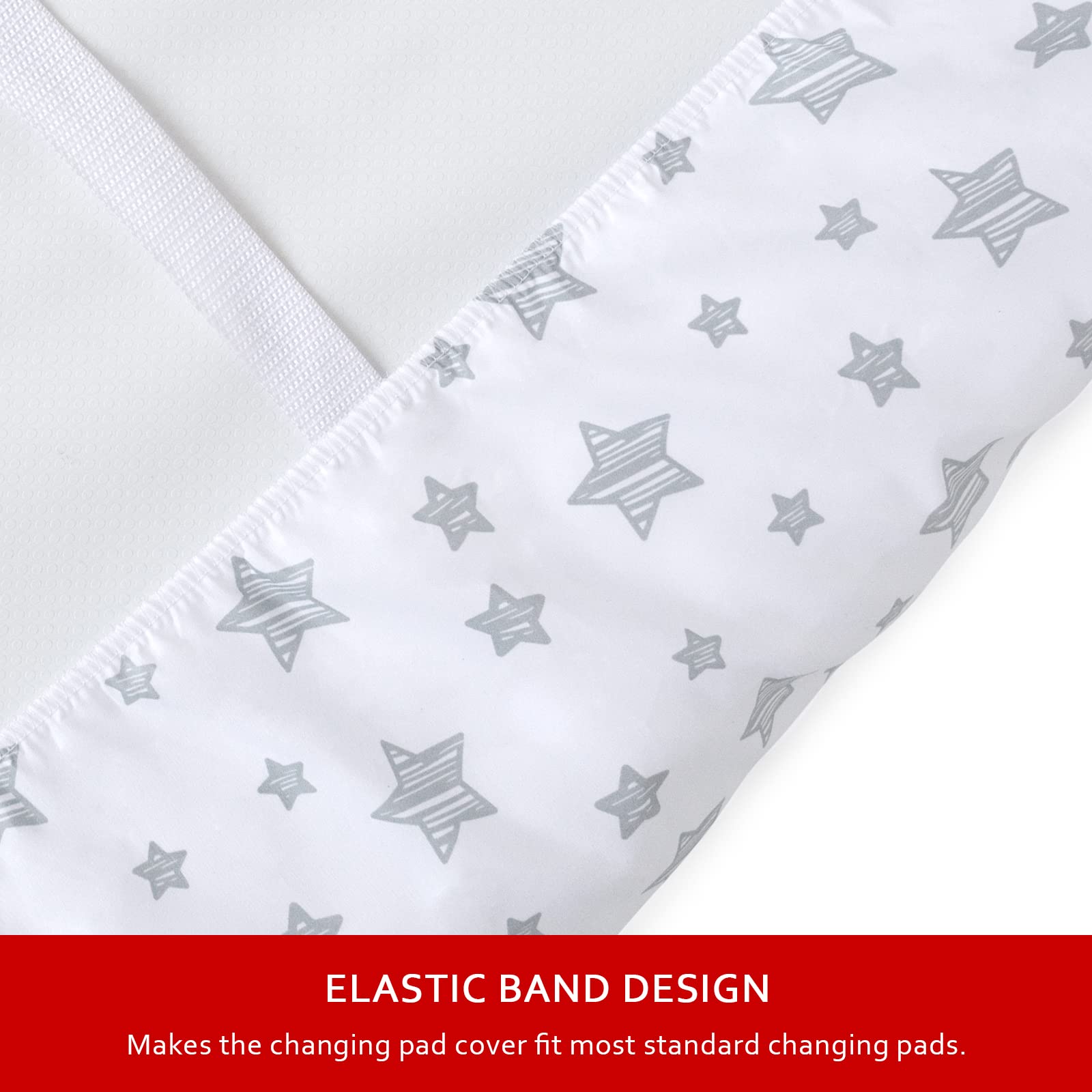 Moonsea cover on bassinet mattress supports cozy diaper changes.