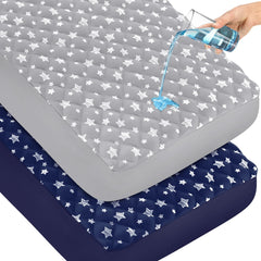 Moonsea crib mattress protector waterproof 2-pack guards against spills.