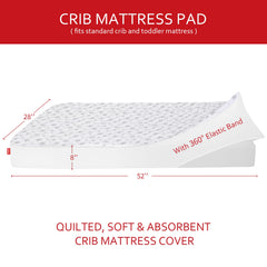 Moonsea crib mattress protector waterproof TPU back layer blocks moisture from bed-wetting.