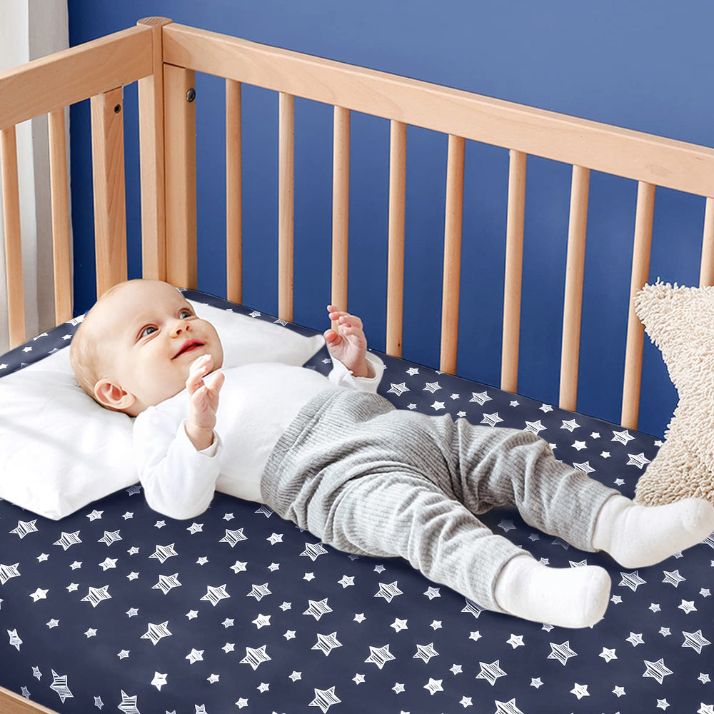 Moonsea crib sheets 4 pack machine-washable fade-resistant fabric for easy care