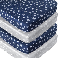 Moonsea crib sheets 4 pack fabric close-up shows soft, breathable microfiber for baby's comfort
