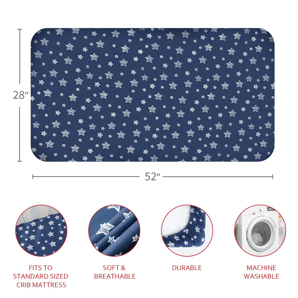 Moonsea crib sheets 4 pack colorful patterns arranged to coordinate nursery decor