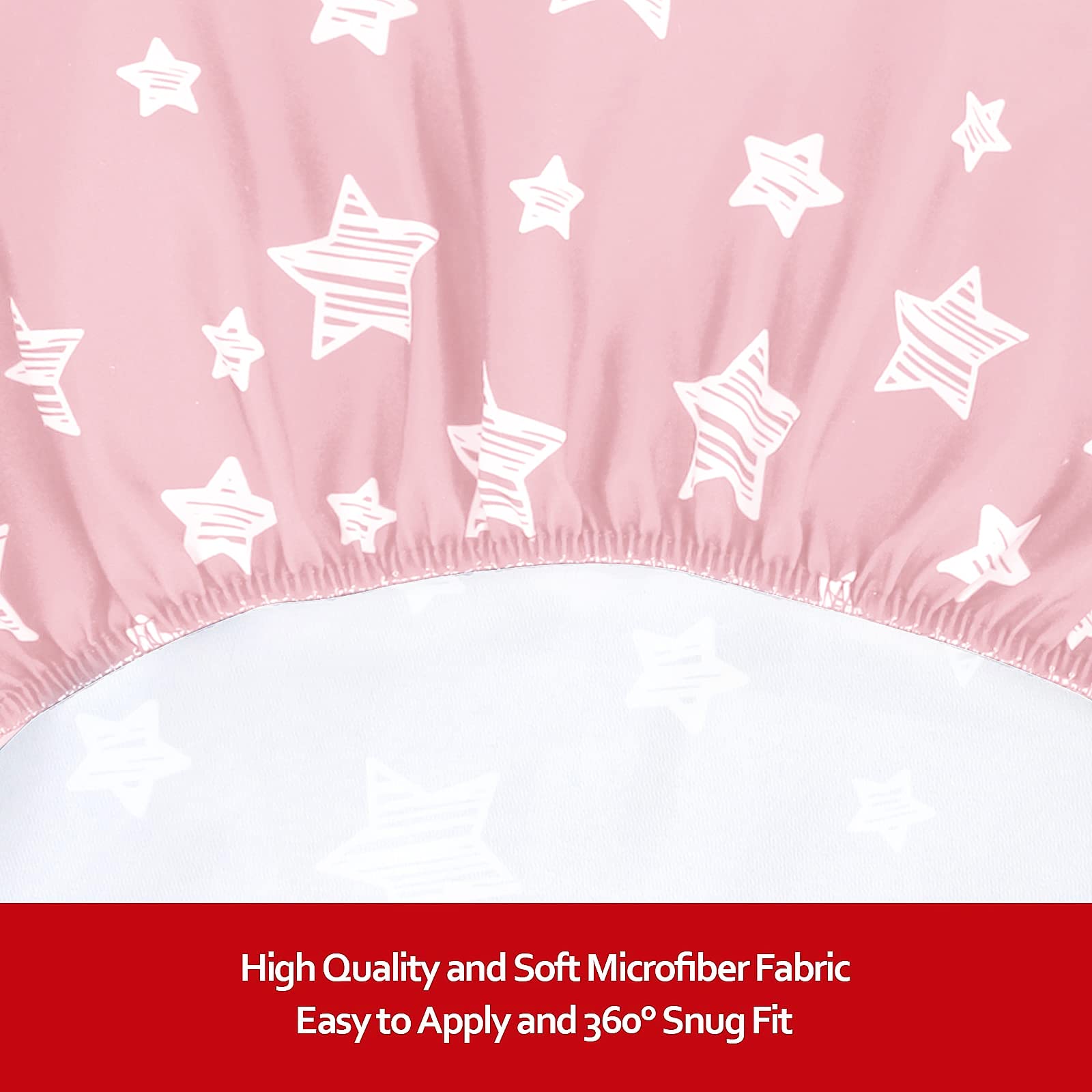 Moonsea crib sheets closeup fabric weave shows soft microfiber texture.