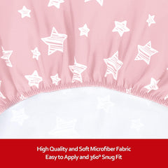 Moonsea crib sheets closeup fabric weave shows soft microfiber texture.