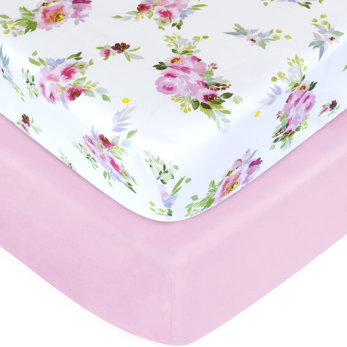 Moonsea crib sheets floral pack 1 feature soft, breathable fabric for comfortable naps