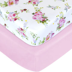 Moonsea crib sheets floral pack 1 feature soft, breathable fabric for comfortable naps