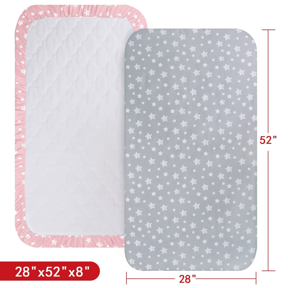Moonsea crib sheets machine washable for easy care and fade resistance.