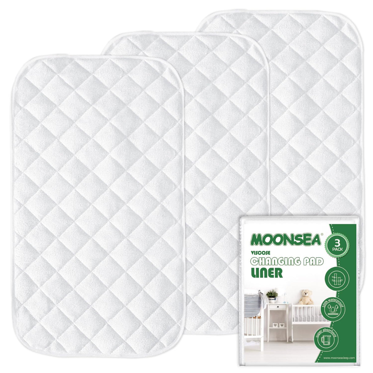Moonsea diaper changing pad liner soft top for baby's comfort