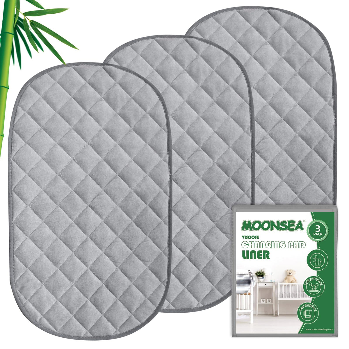 Moonsea diaper pad liner top view shows compact design for easy changes