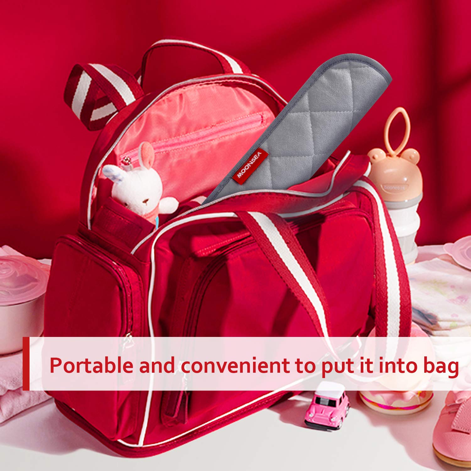 Moonsea diaper pad liner travel stroller car seat keeps surfaces dry on the go