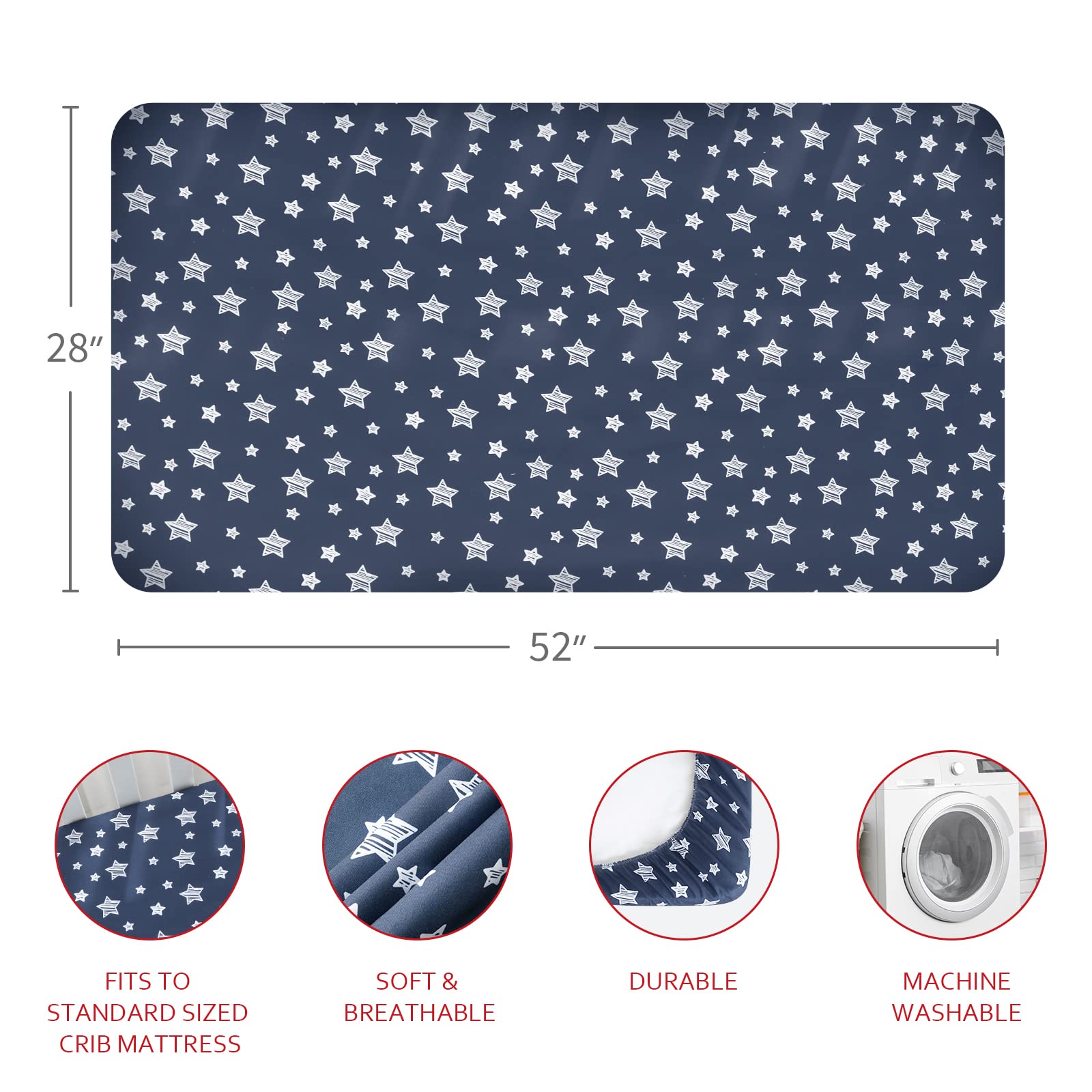 Moonsea crib sheets are easy to care and machine washable for busy parents.