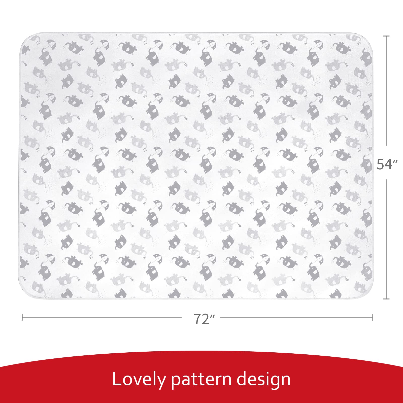 Moonsea elephant splat mat top print closeup highlights soft fabric and cheerful design.