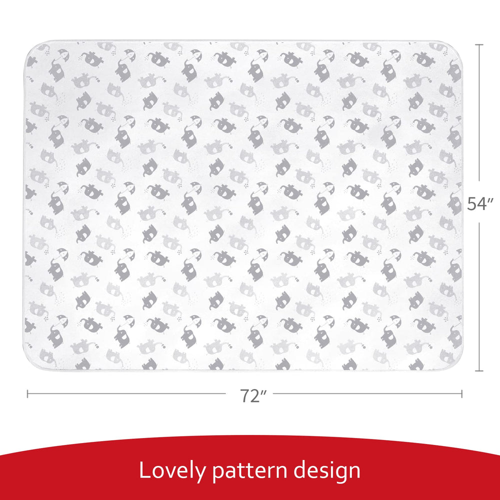 Moonsea elephant splat mat top print closeup highlights soft fabric and cheerful design.