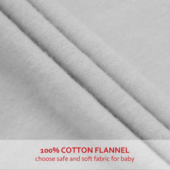 Moonsea flannel crib sheet grey fabric highlights warm, breathable material for naps.