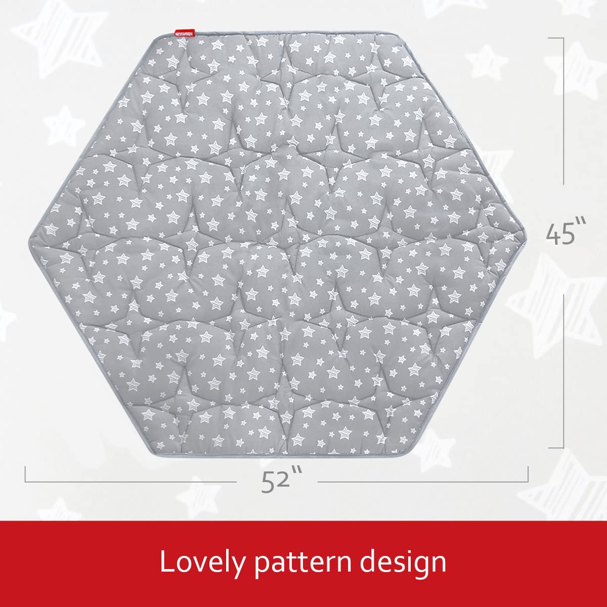 Moonsea hexagon playpen mat vacuum-packed, unbox and reshape easily for use