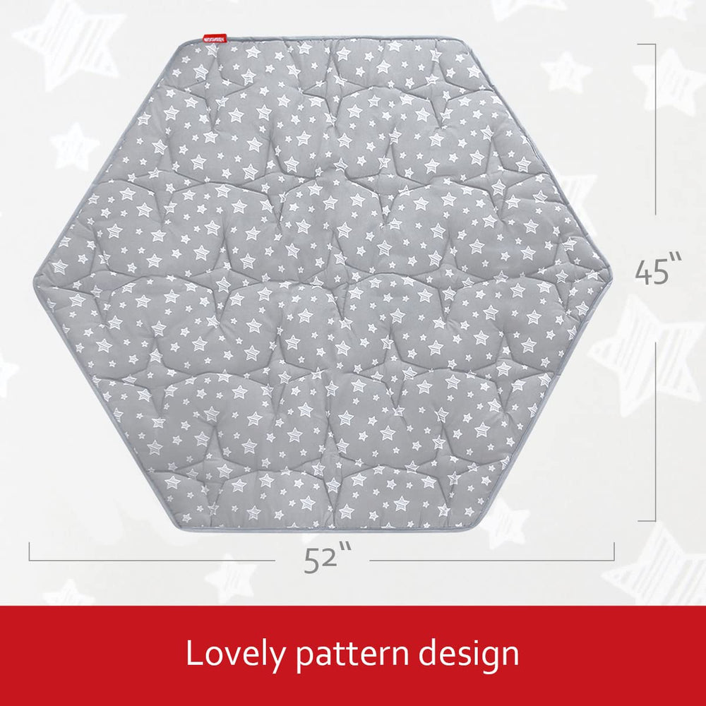 Moonsea hexagon playpen mat vacuum-packed, unbox and reshape easily for use