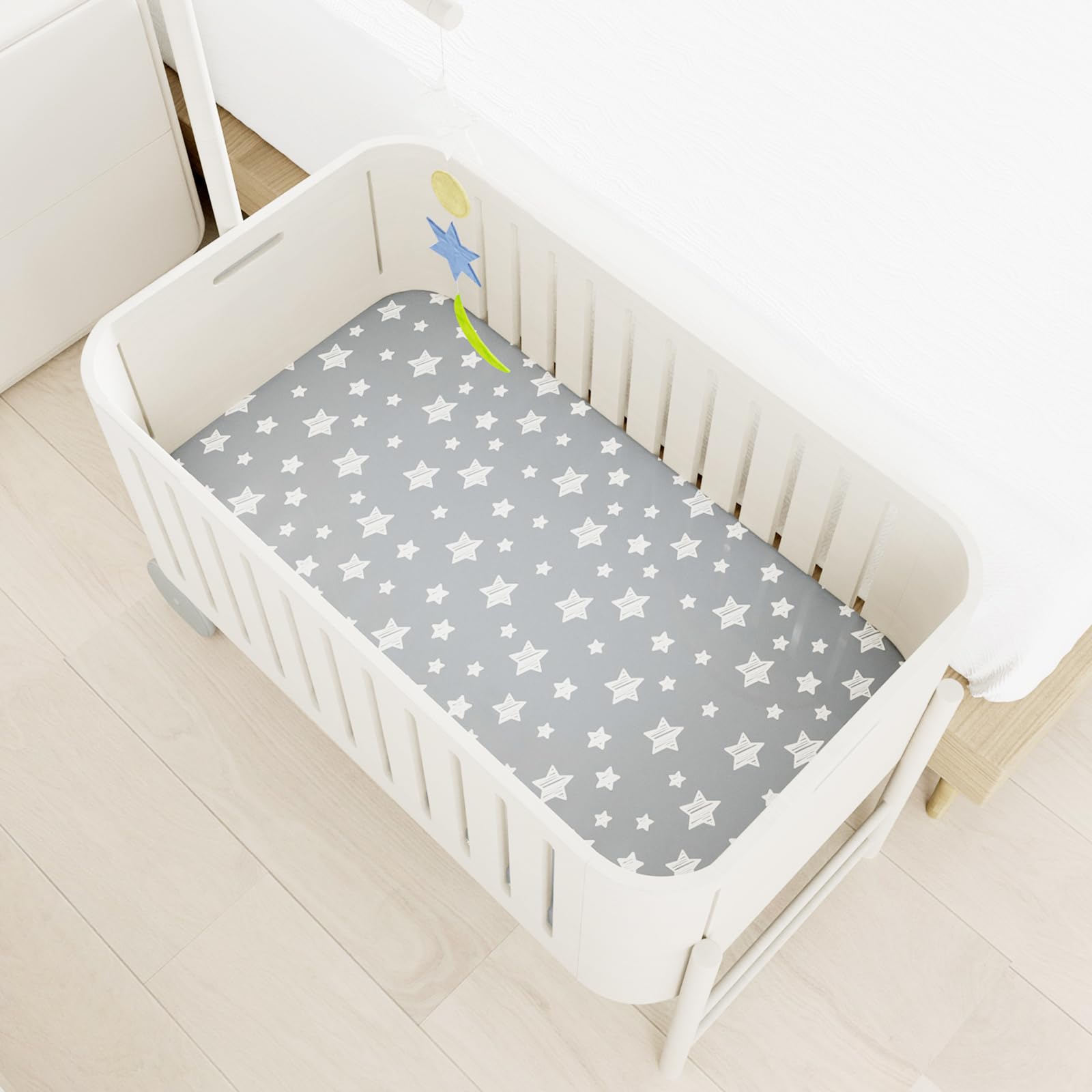 Moonsea mini crib sheets are machine-washable for quick cleanups during busy parenting.
