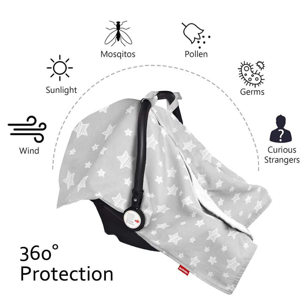 Moonsea car seat cover close-up shows soft Minky lining