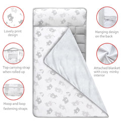 Moonsea nap mat carry-handle simplifies carrying to daycare and travel naps