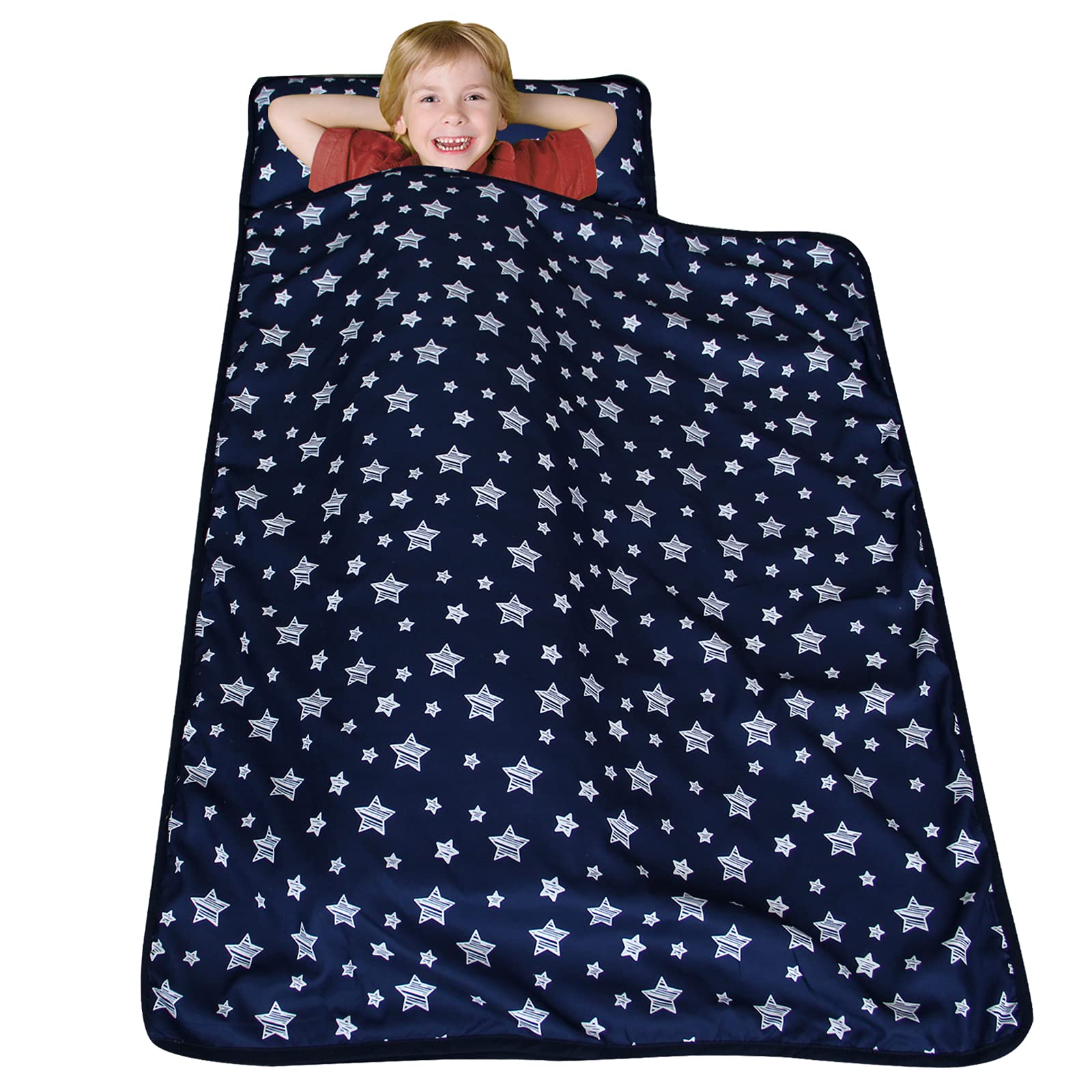 Moonsea Nap Mat fits standard cot for preschool and travel.