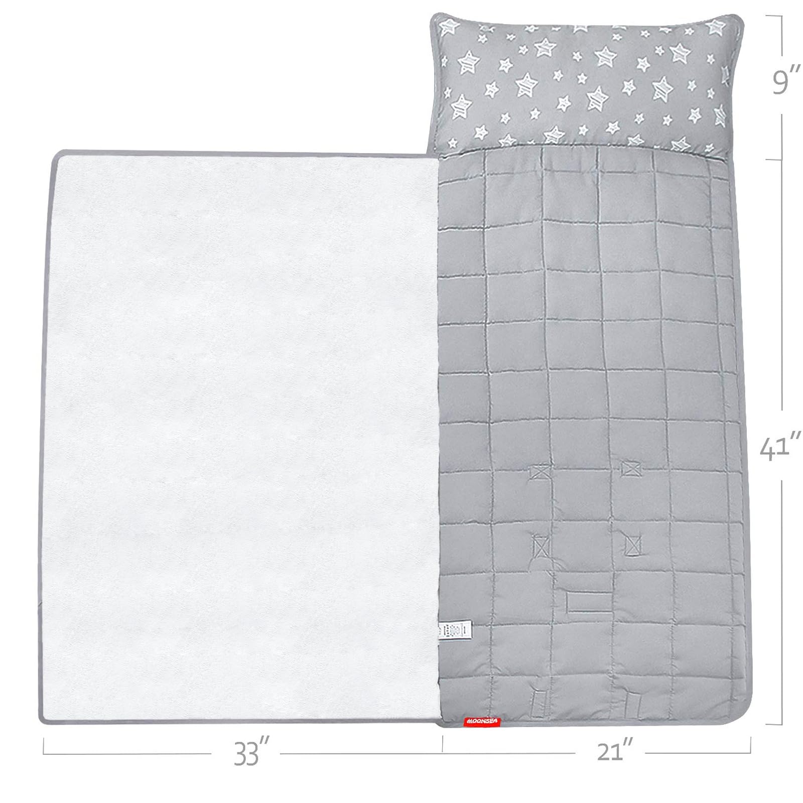 Moonsea nap mat grey star pattern for playful preschool days