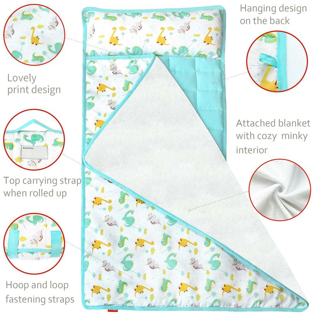 Moonsea nap mat pillow-focus features included pillow for added nap-time comfort.