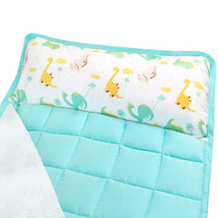 Moonsea nap mat rolled-up demonstrates travel-ready design for compact portability.