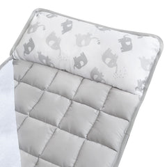 Moonsea nap mat rollup-strap demonstrates easy transport for on-the-go naps