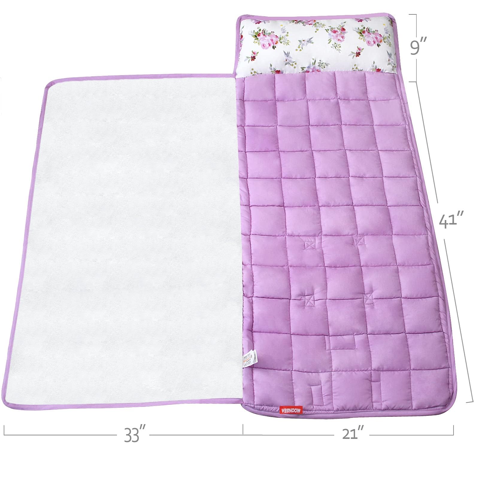 Moonsea Nap Mat size 21x50 fits toddlers for daycare.