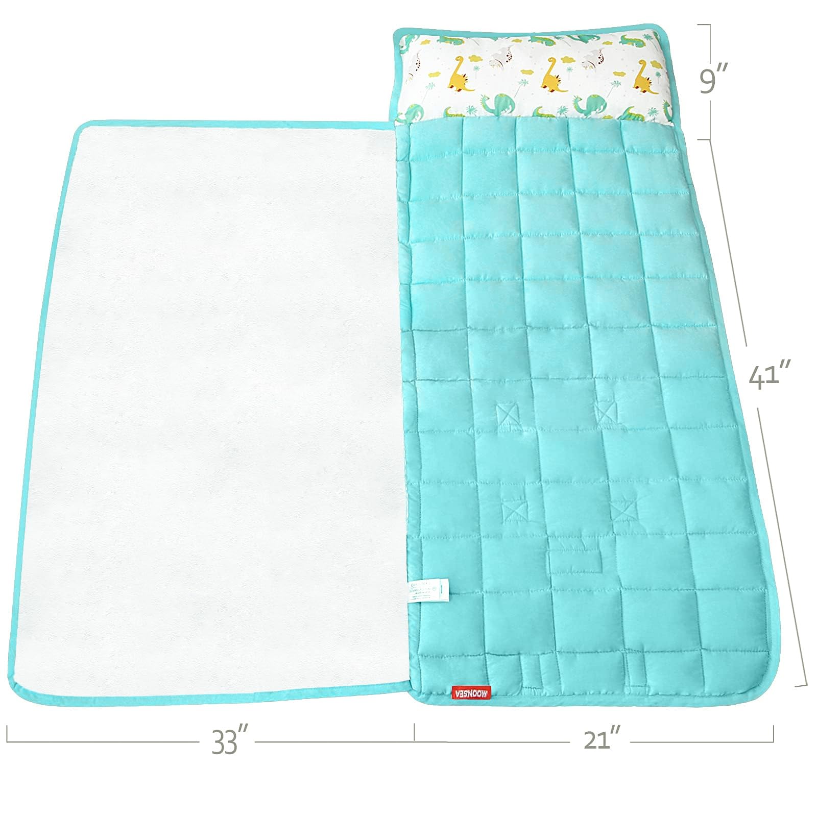 Moonsea nap mat size-21x50 shows a perfect fit for standard cots.
