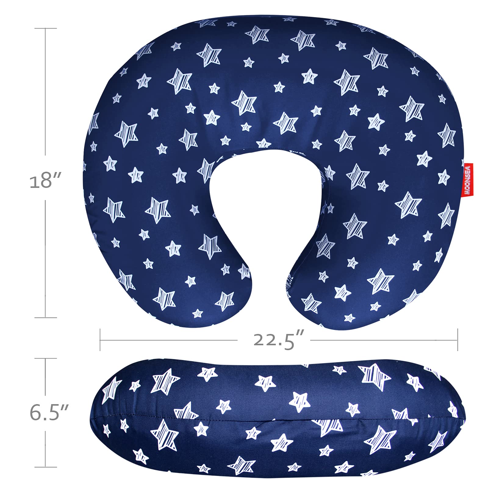 Moonsea nursing pillow cover is machine washable for quick cleaning after feeding.