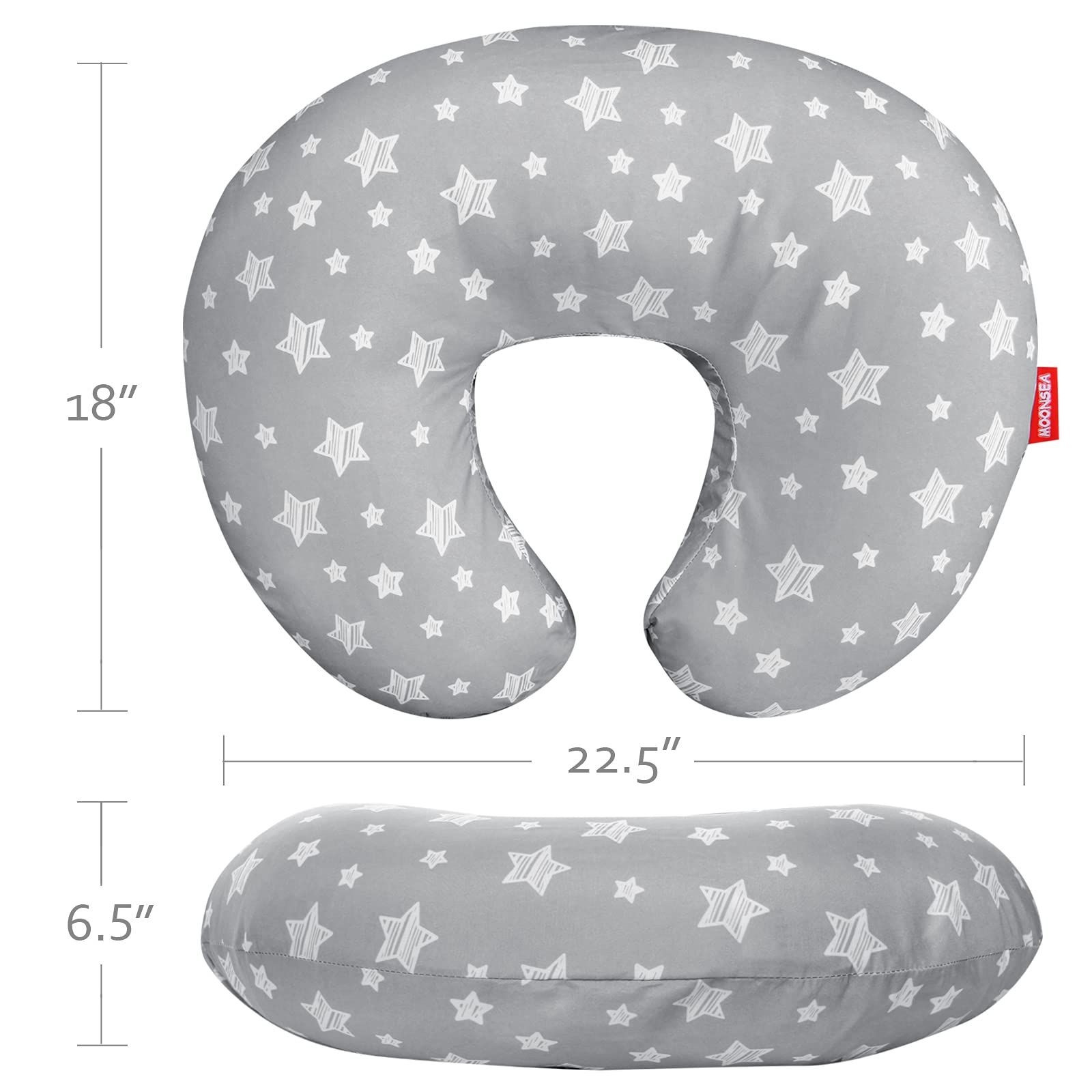 Moonsea gray-navy star two-pack on shelf shows versatile nursing solutions